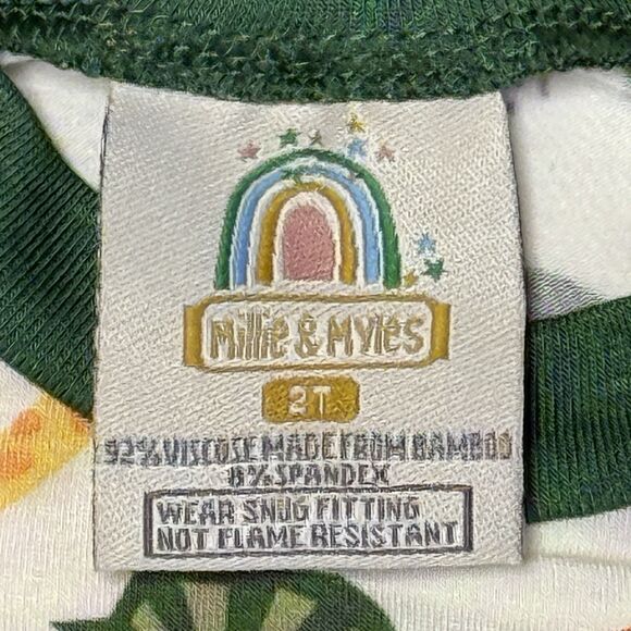 NWT Millie & Myles Baby Toddler Zoo Animals Soft Bamboo 2pc Pajamas Set Size 2T - Picture 5 of 8